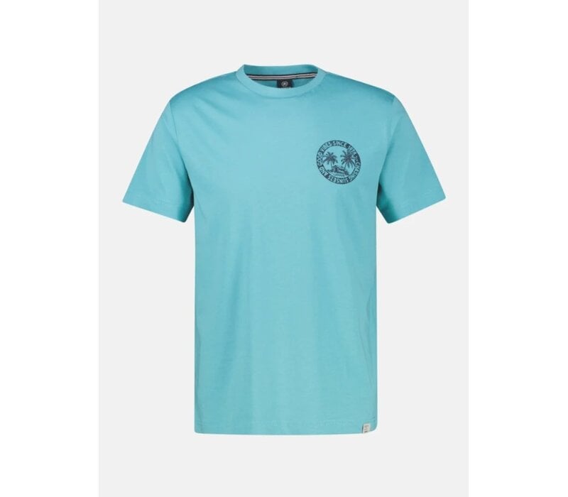 Lerros T-Shirt Chest Print Reef Blue
