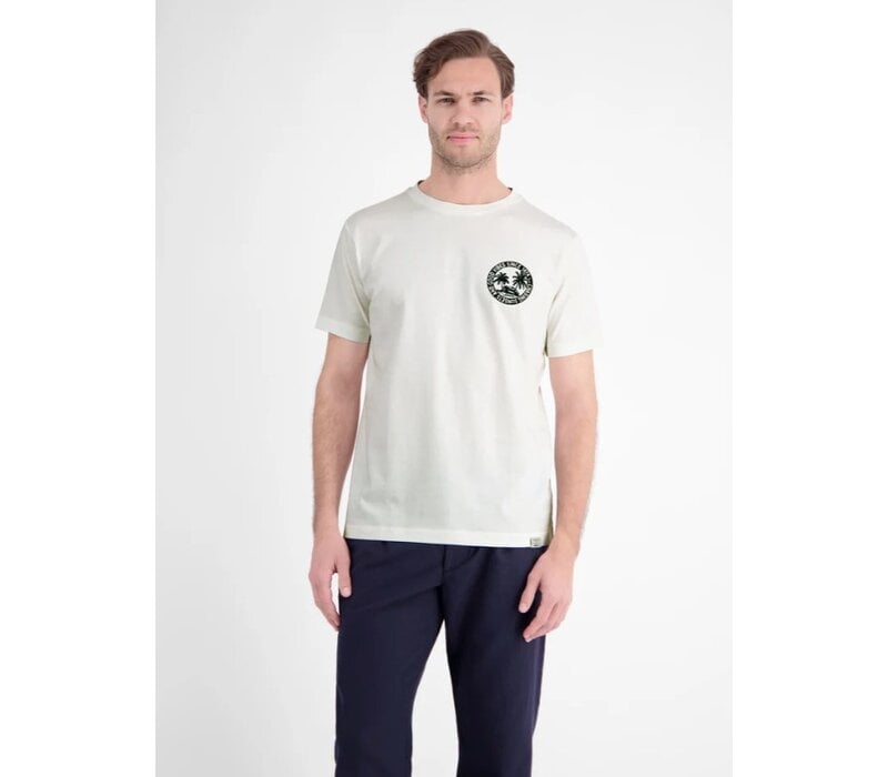 Lerros T-Shirt Chest Print Broken White
