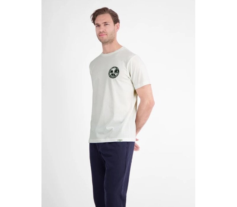 Lerros T-Shirt Chest Print Broken White
