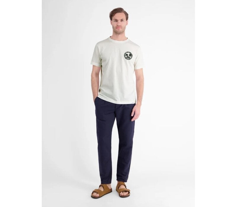 Lerros T-Shirt Chest Print Broken White