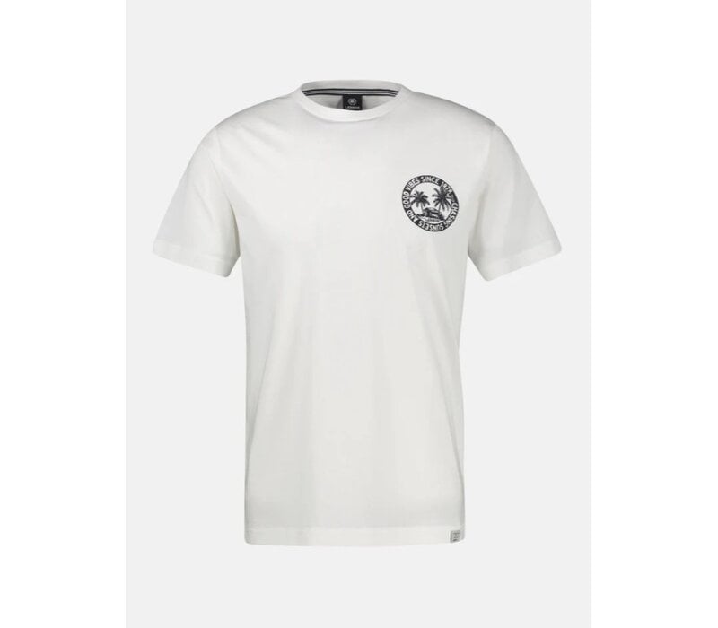 Lerros T-Shirt Chest Print Broken White