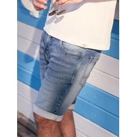 Lerros Jog Denim Bermuda Mid Blue Used Wash