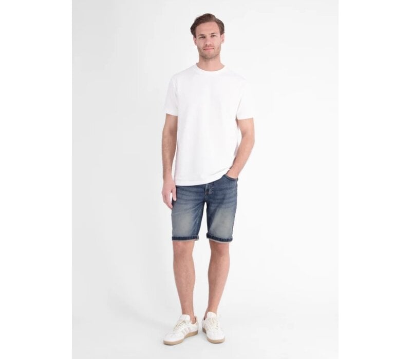 Lerros Jog Denim Bermuda Mid Blue Used Wash