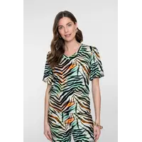 Geisha T-Shirt V-Neck Jersey Brown Green