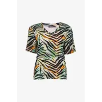 Geisha T-Shirt V-Neck Jersey Brown Green