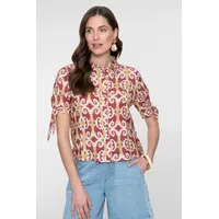 Geisha Blouse Raspberry Green