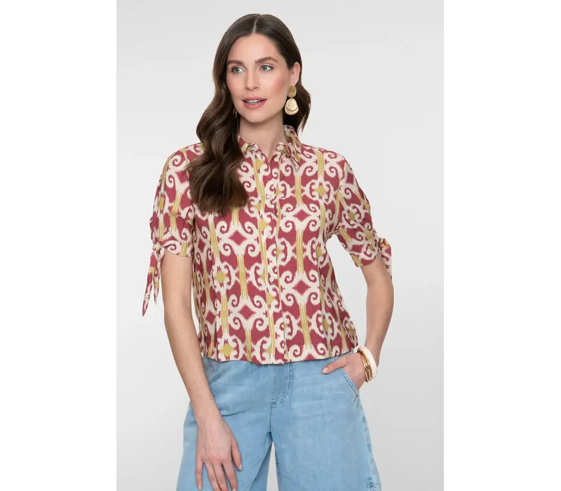 Geisha Blouse Raspberry Green