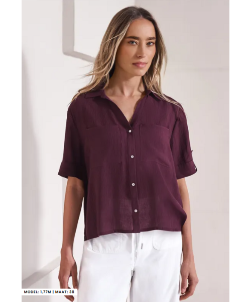 StreetOne Street One Buttoned Shirtcollar Blouse with Tur