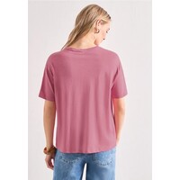 Street One Shirt with Illustration Blush Berry