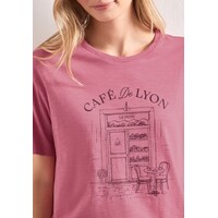 Street One Shirt with Illustration Blush Berry