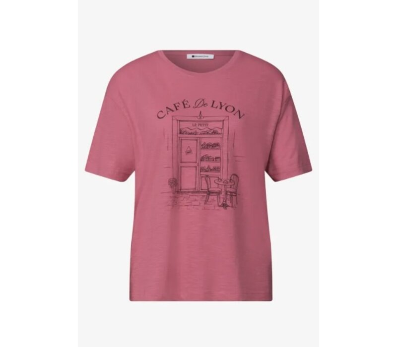 Street One Shirt with Illustration Blush Berry