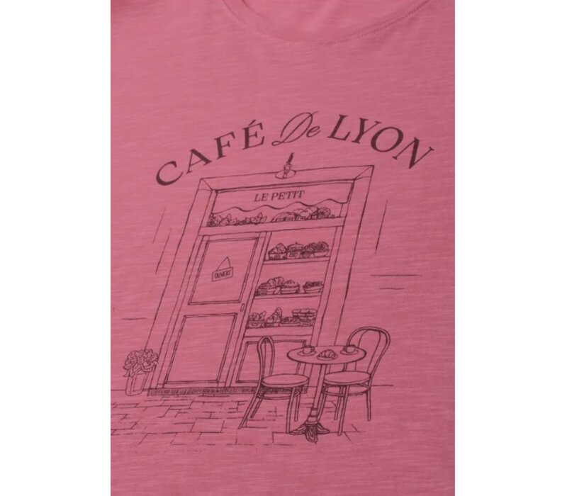 Street One Shirt with Illustration Blush Berry