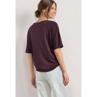 Street One Basic Shirt with Bottom Cuff Rustic Rouge