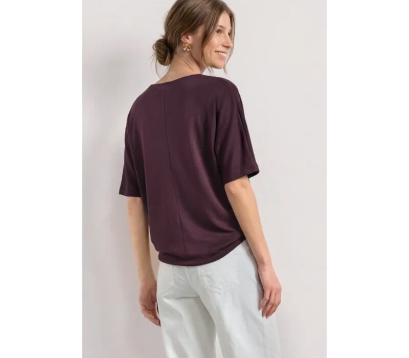 Street One Basic Shirt with Bottom Cuff Rustic Rouge