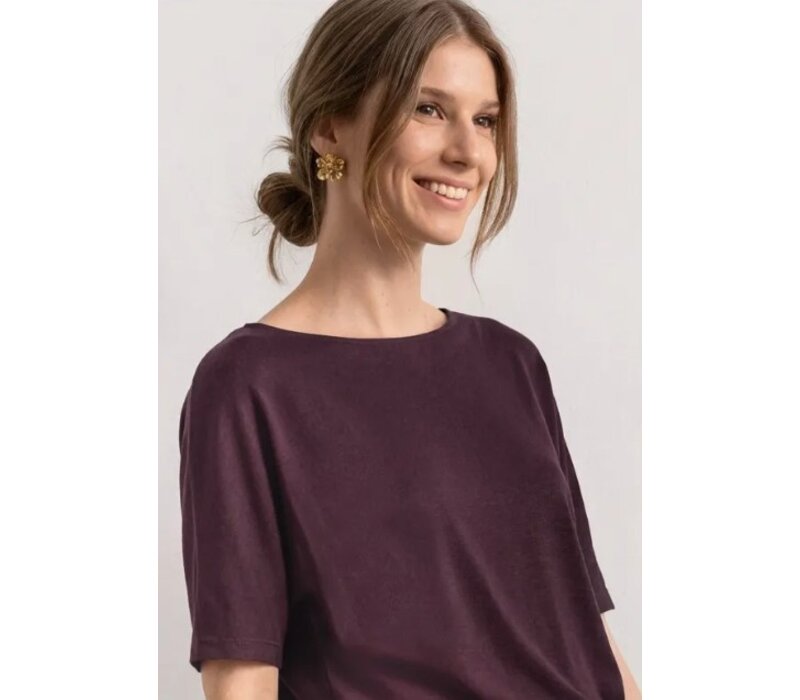 Street One Basic Shirt with Bottom Cuff Rustic Rouge