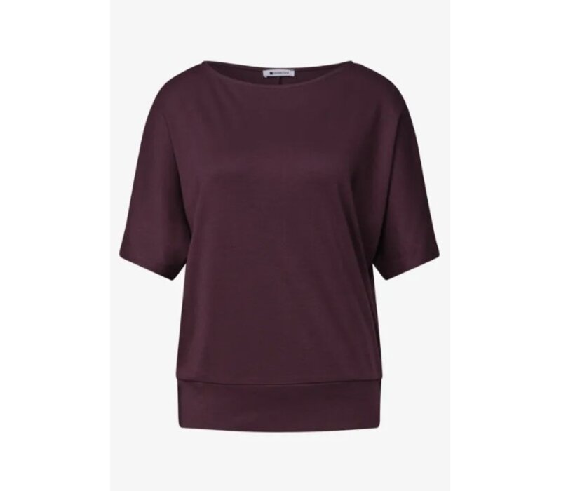 Street One Basic Shirt with Bottom Cuff Rustic Rouge