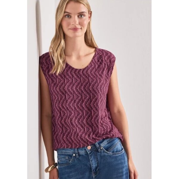 Street One Printed Top with Elastic Hem 