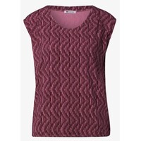 Street One Printed Top with Elastic Hem Blush Berry