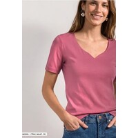 Street One Ada Heart Neck 1/2 Sleeves Blush Berry