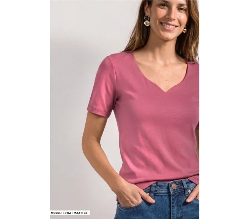 Street One Ada Heart Neck 1/2 Sleeves Blush Berry