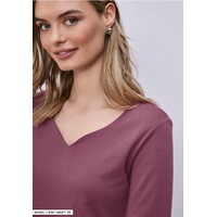 Street One Ada Heart Neck 1/2 Sleeves Dark Clouded Blush