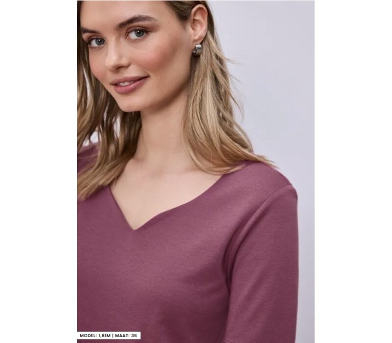 Street One Ada Heart Neck 1/2 Sleeves Dark Clouded Blush