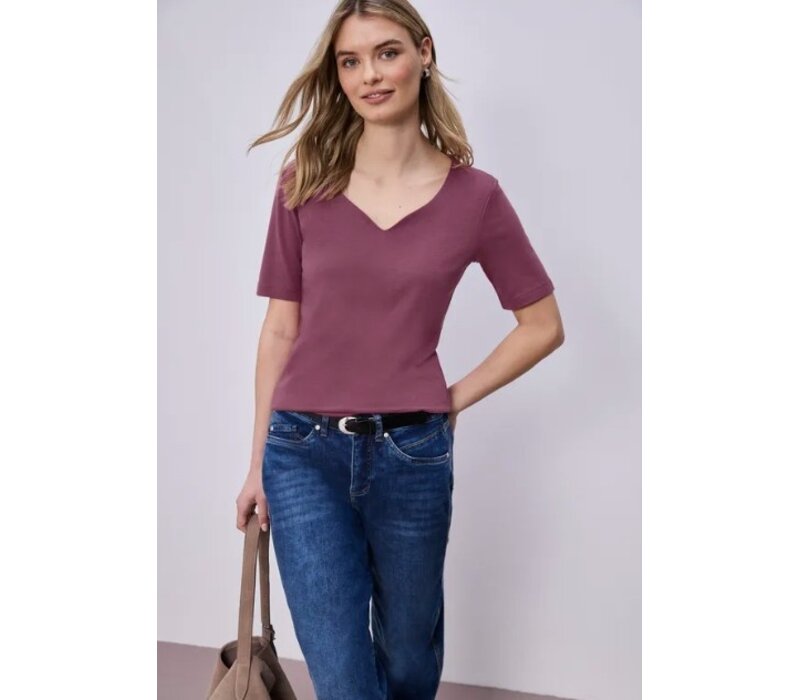 Street One Ada Heart Neck 1/2 Sleeves Dark Clouded Blush
