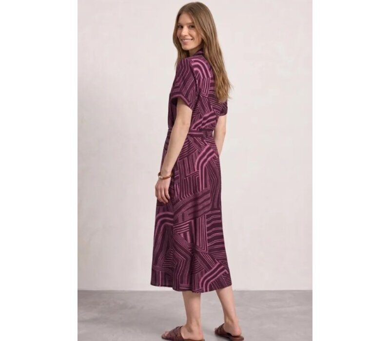 Street One Bowling Collar Shirt Dress Blush Berry