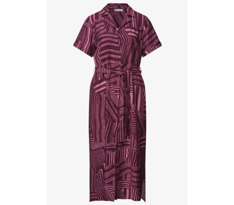 Street One Bowling Collar Shirt Dress Blush Berry