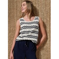 Street One Bi Colored Zig Zag Top Off White