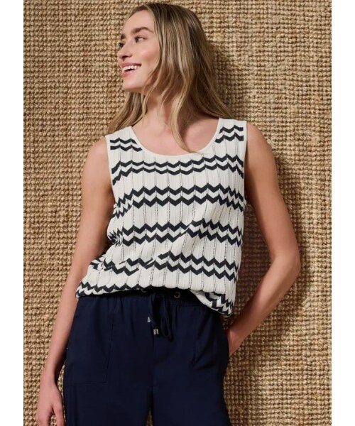 StreetOne Street One Bi Colored Zig Zag Top