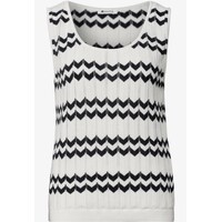 Street One Bi Colored Zig Zag Top Off White