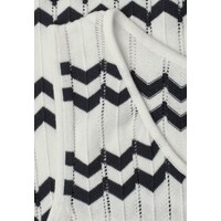 Street One Bi Colored Zig Zag Top Off White
