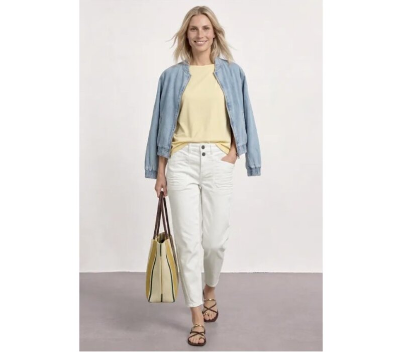 Street One Karlie Barrel High Waist Off White Washed