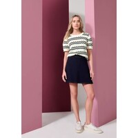 Street One Bi Colored Zig Zag Sweater Off White