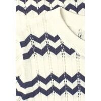 Street One Bi Colored Zig Zag Sweater Off White