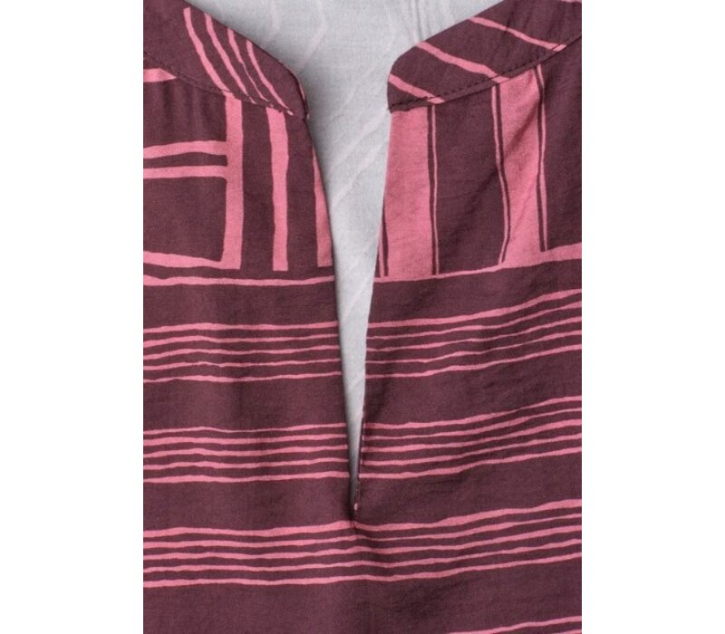 Street One Printed Mat Mix Shirt with Split Blush Berry
