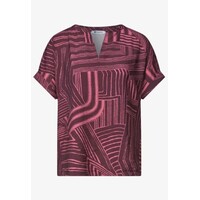 Street One Printed Mat Mix Shirt with Split Blush Berry