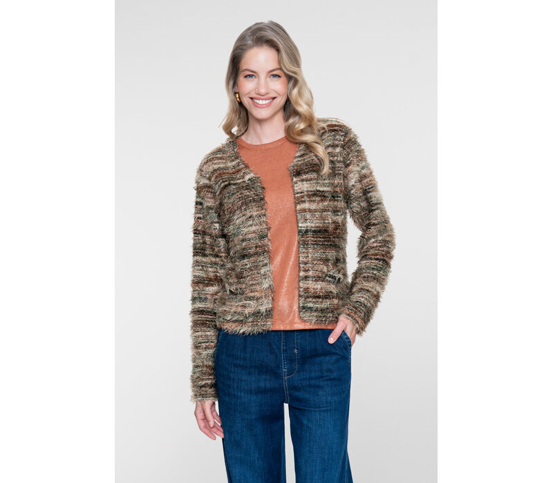 Geisha Vest Stripes Hairy Brown