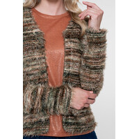 Geisha Vest Stripes Hairy Brown