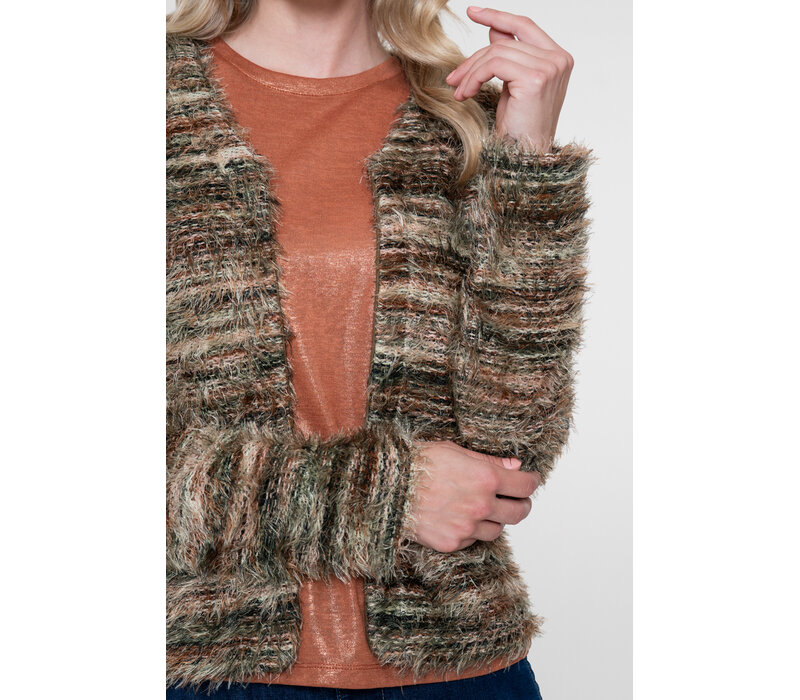 Geisha Vest Stripes Hairy Brown