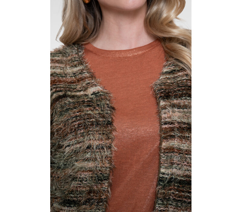 Geisha Vest Stripes Hairy Brown
