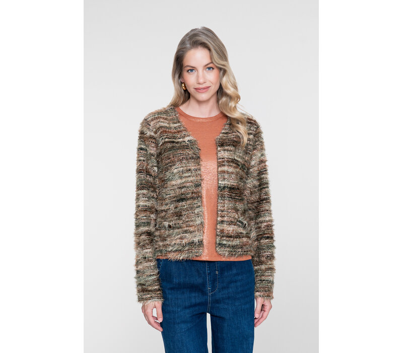 Geisha Vest Stripes Hairy Brown