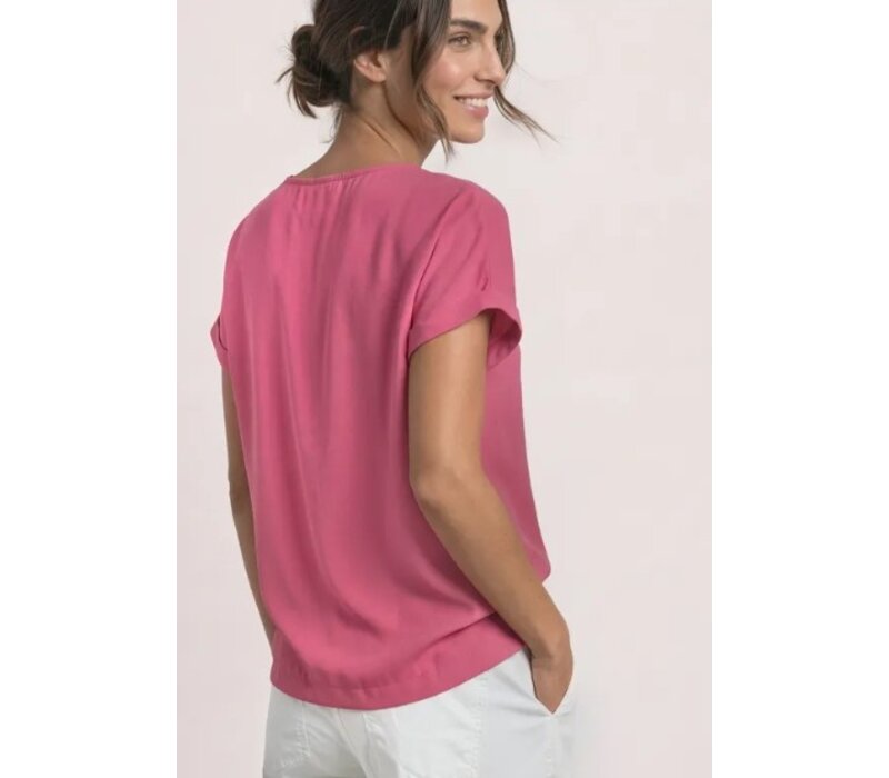 Street One 2 in 1 Chiffon Shirt Blush Berry
