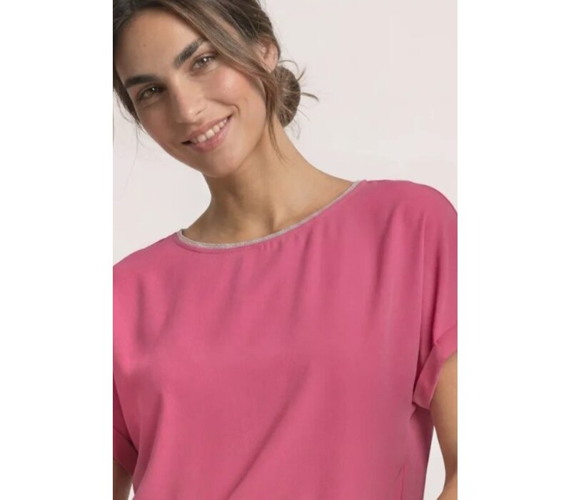 Street One 2 in 1 Chiffon Shirt Blush Berry