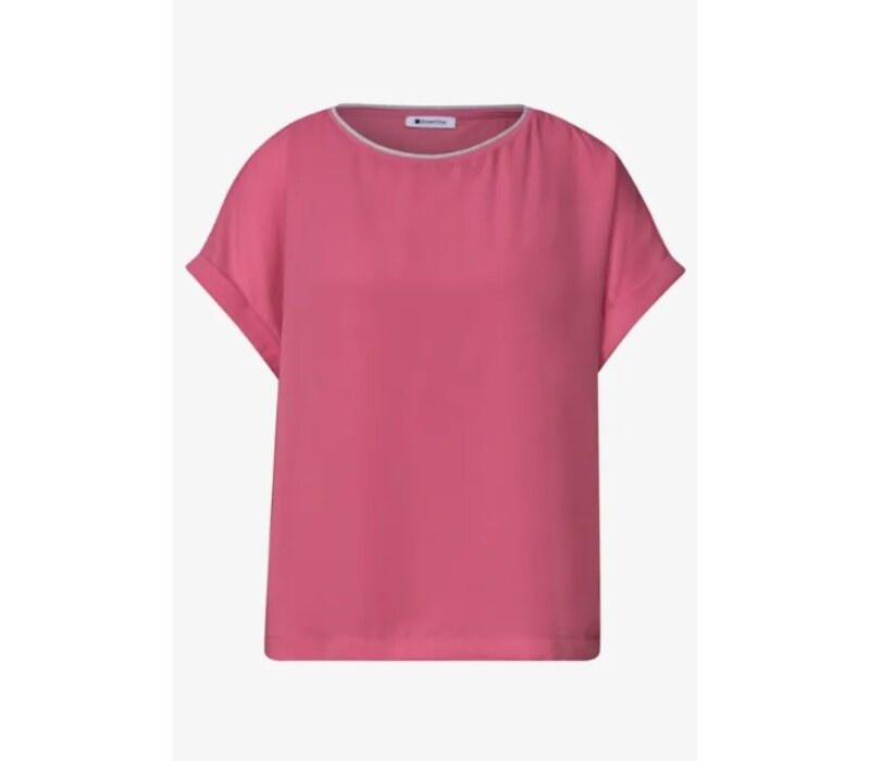Street One 2 in 1 Chiffon Shirt Blush Berry