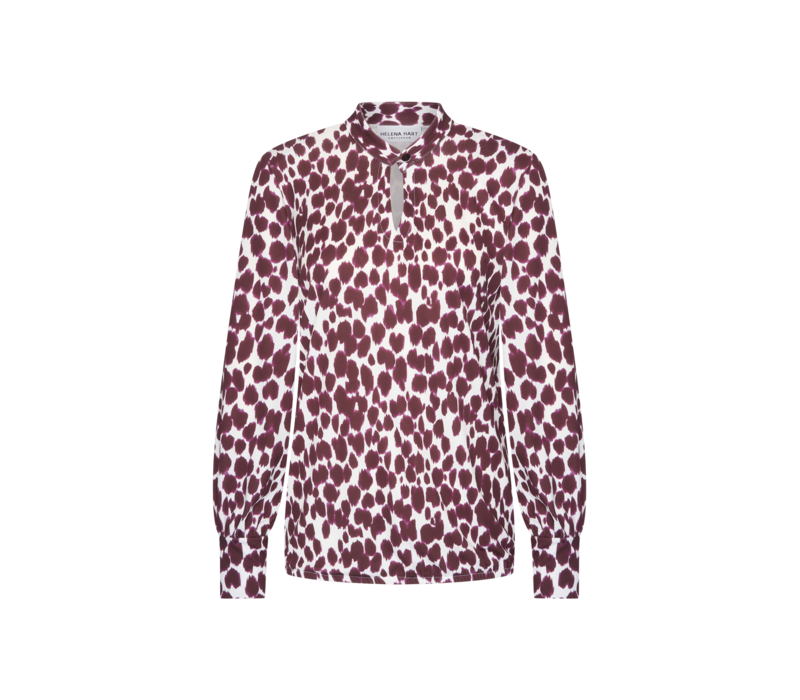 Helena Hart Top Justin Print Tabby Burgundy