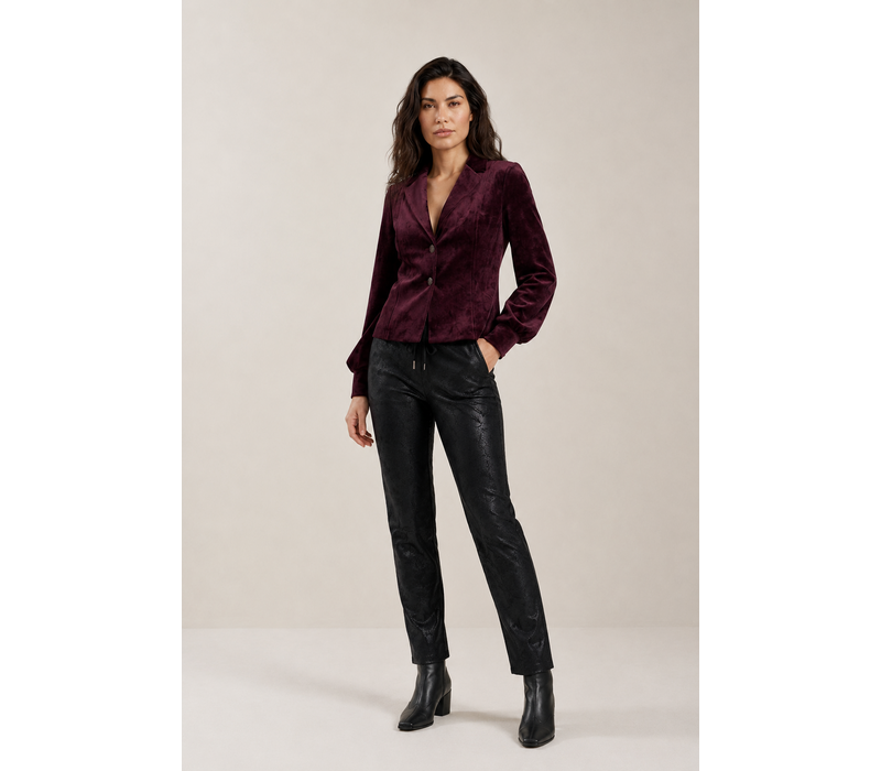 Helena Hart Blazer Lora Velour Burgundy