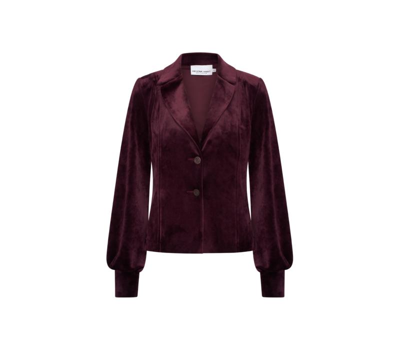 Helena Hart Blazer Lora Velour Burgundy