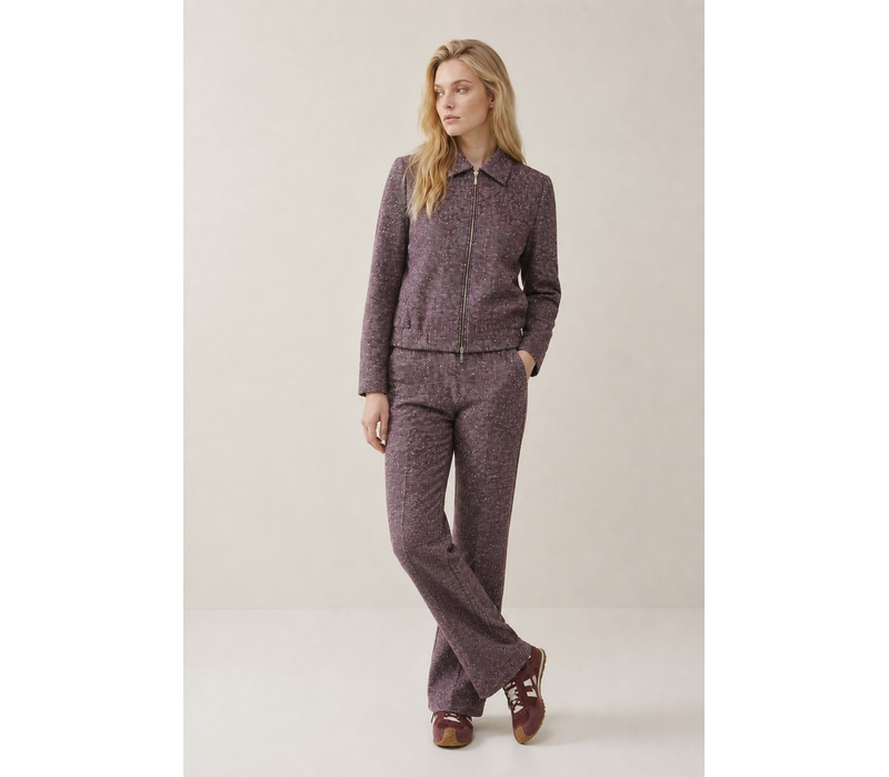 Helena Hart Jacket Emmy Lano Lurex Donegal Tweet Burgundy